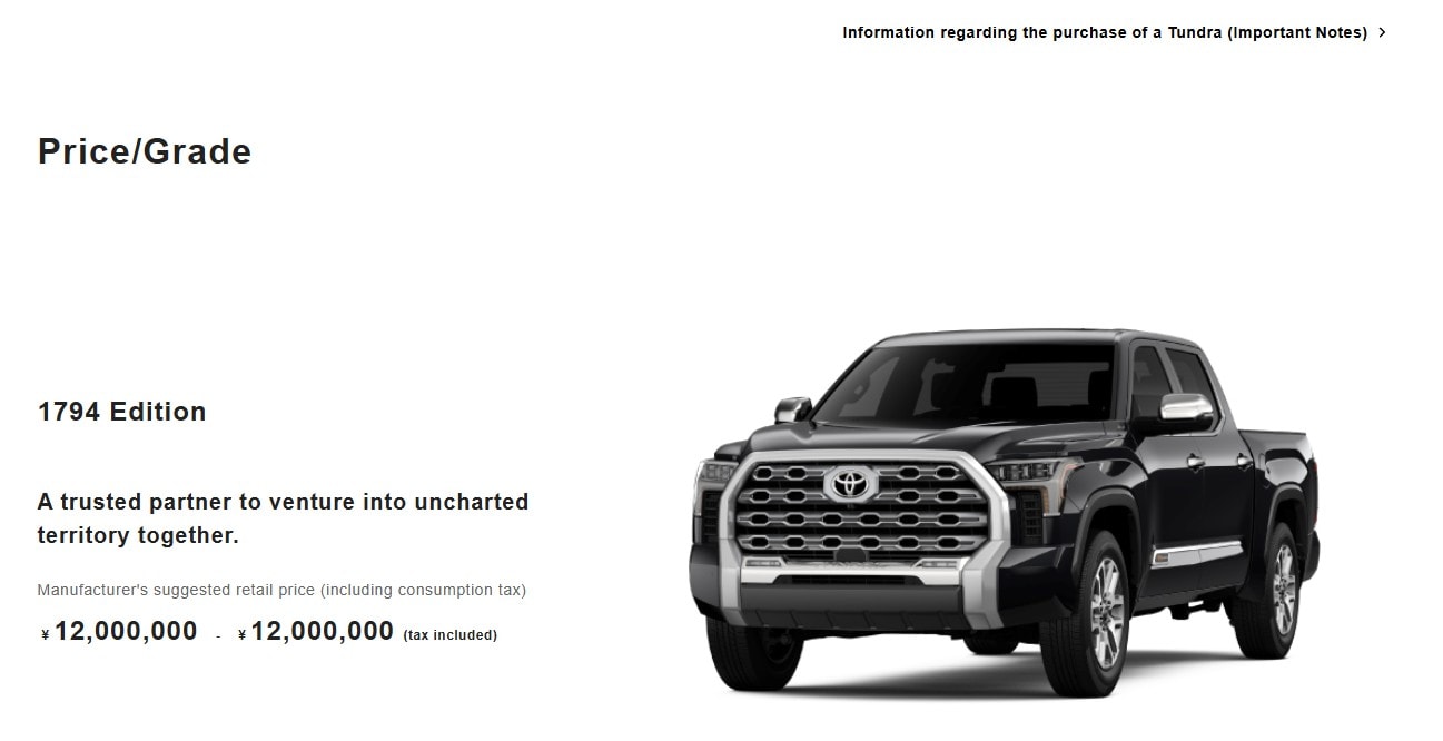 Toyota Tundra for Japan
